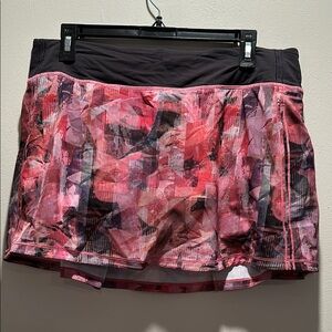 Lululemon Athletica Pink Print Pace Rival Tennis Skirt